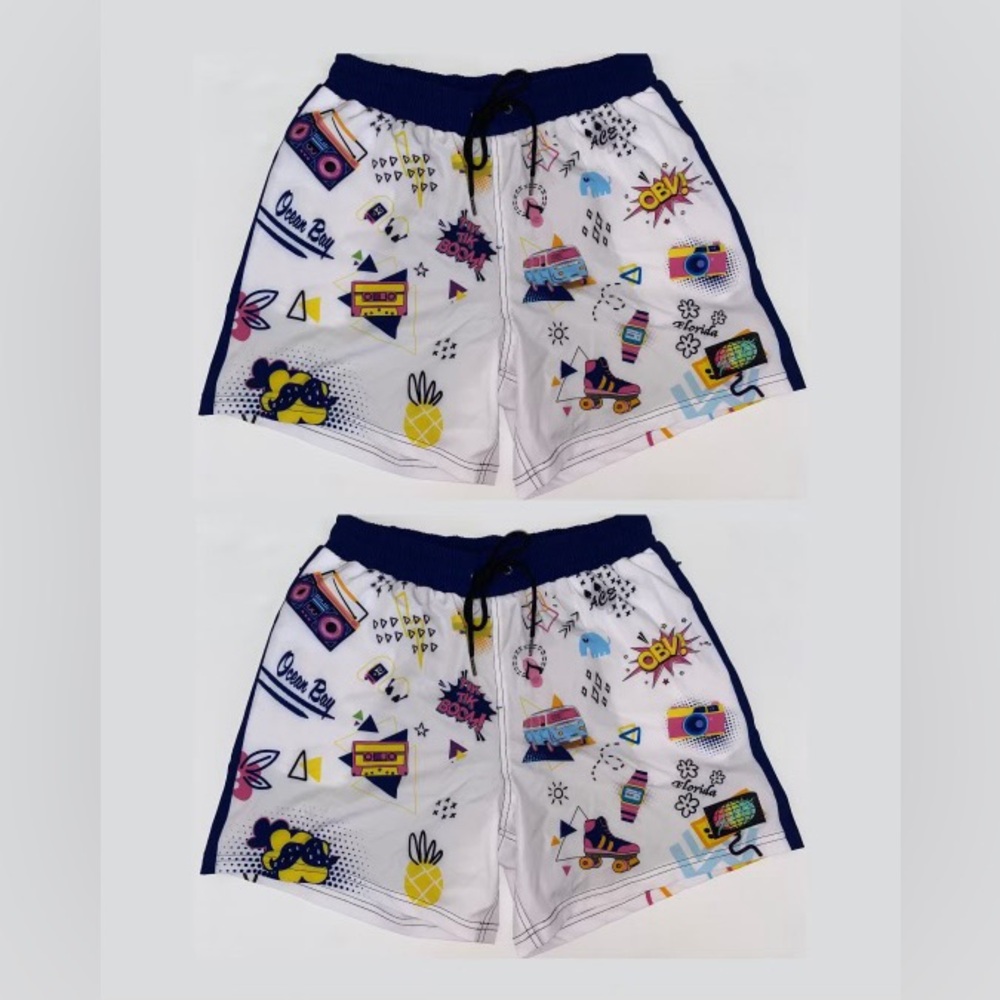 Ocean Bay Volleyball (OBV) 2024 Limited Edition SLUNKS (retro pattern). Size Med